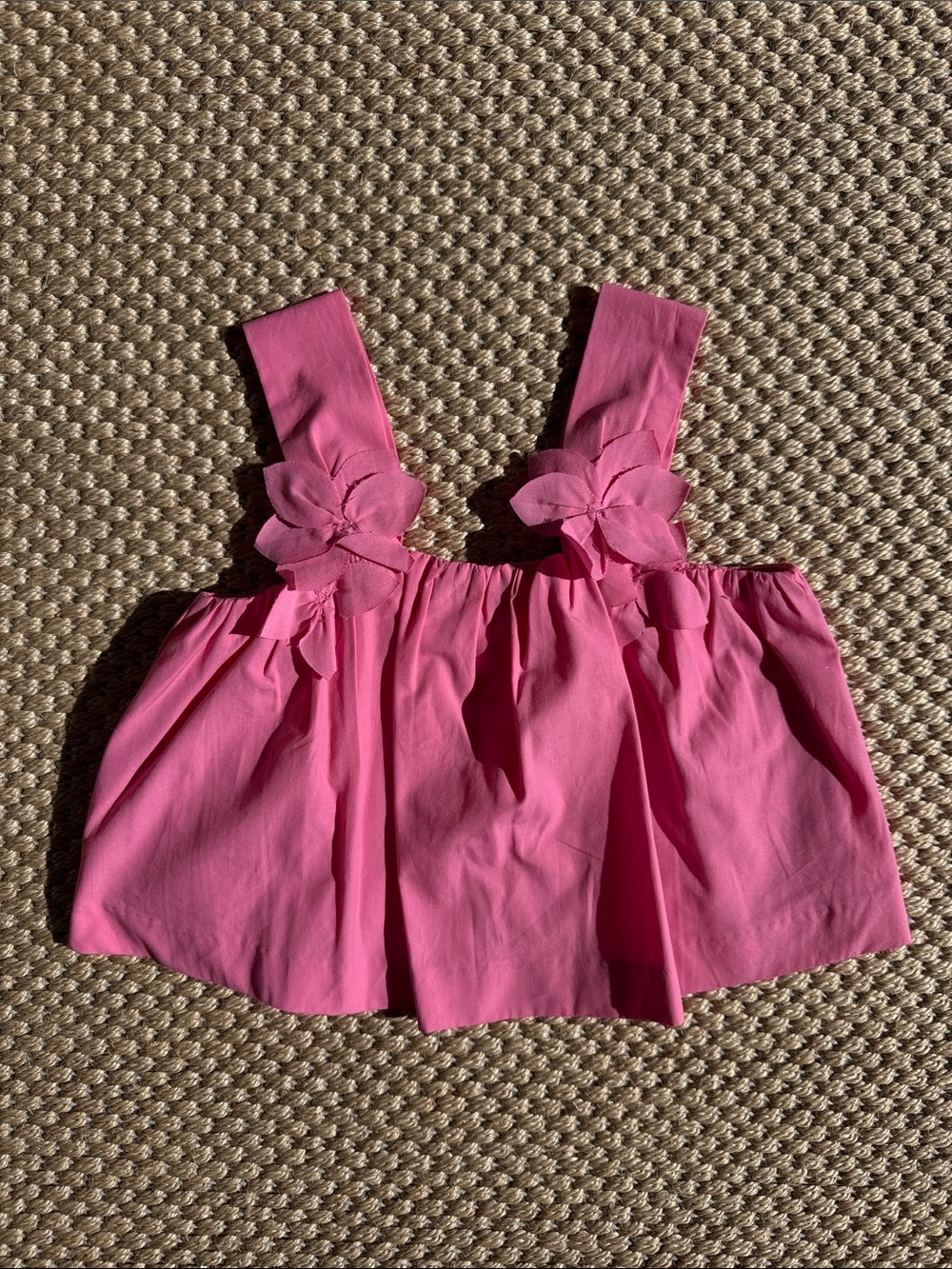 NWT Zara Girls Hot Pink Floral Strap Top size 6-7